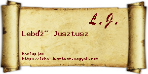 Lebó Jusztusz névjegykártya